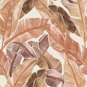 Bahama Palm Russet Removable Peel and Stick Vinyl Wallpaper, 28 sq. ft.