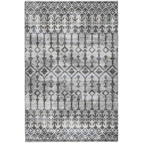 Dream Shag Premium Machine Washable Abstract ADS79 Ash 10 ft. x 14 ft. Area Rug
