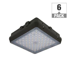 Bronze Exterior Outdoor LED Canopy Light Area Light Flood Light 5850 Lumens Color Selectable Impact Resistant (6-Pack)