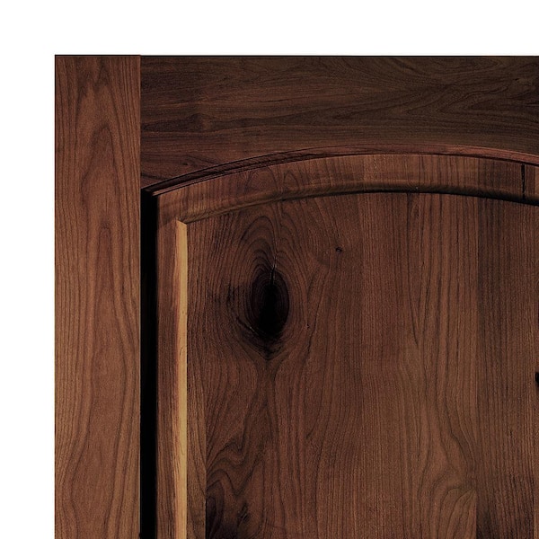 DIY RTA Kit 36 in. x 80 in. Alder Right-Hand Top Arch Red Mahogany Stain Wood Single Ready To Assemble Interior Door