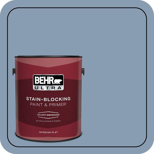 BEHR ULTRA 1 gal. #S520-4 Private Jet Extra Durable Flat Interior Paint & Primer