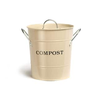 2-in-1 Cream/Oatmeal Lid with Rubber Seal Compost Bucket