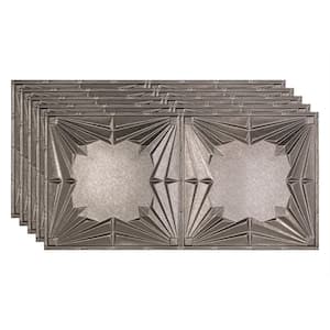 Art Deco 2 ft. x 4 ft. Glue Up Vinyl Ceiling Tile in Galvanized Steel (40 sq. ft.)