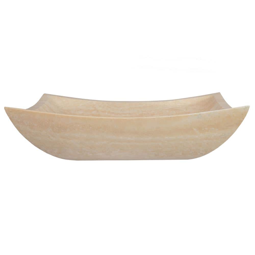 Eden Beige Stone Rectangular Bathroom Sink, 14.75''