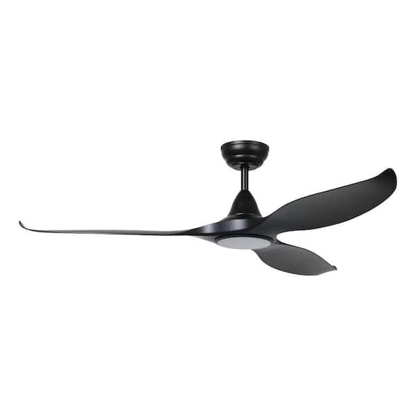 Tirol 60 in. Indoor Black Ceiling Fan with Warm White Integrated LED