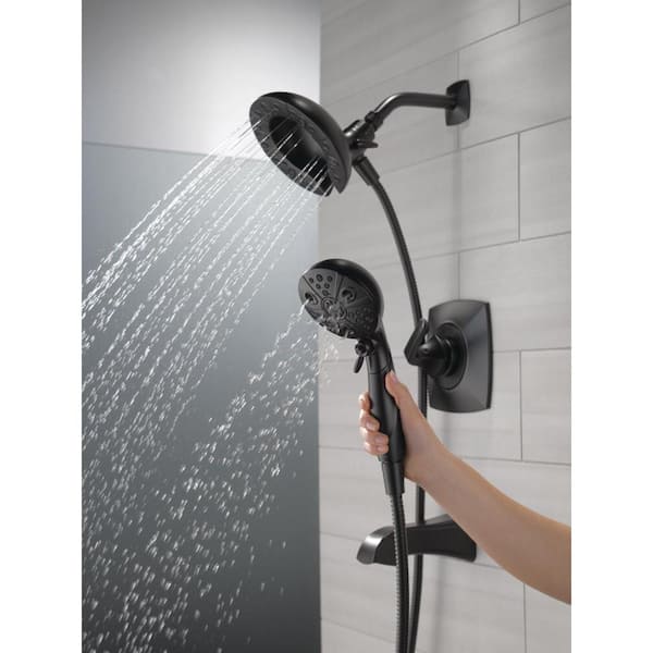 Vesna In2ition Two-in-One Single-Handle 5-Spray Tub and Shower Faucet in Matte Black (Valve Included)