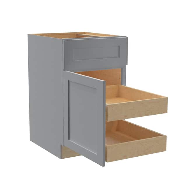Home Decorators Collection Newport 21 in. W x 24 in. D x 34.5 in. H Assembled Plywood Base Kitchen Cabinet in Pearl Gray with 2ROT Soft Close LH