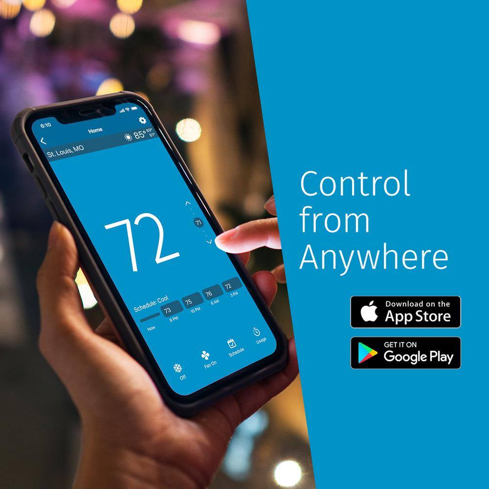 Silver Programmable Touchscreen Wi-Fi Smart Thermostat