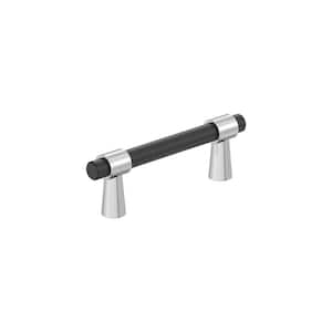 Mergence 3 in. (76 mm) Center-to-Center Matte Black/Polished Chrome Cabinet Bar Pull (1-Pack)