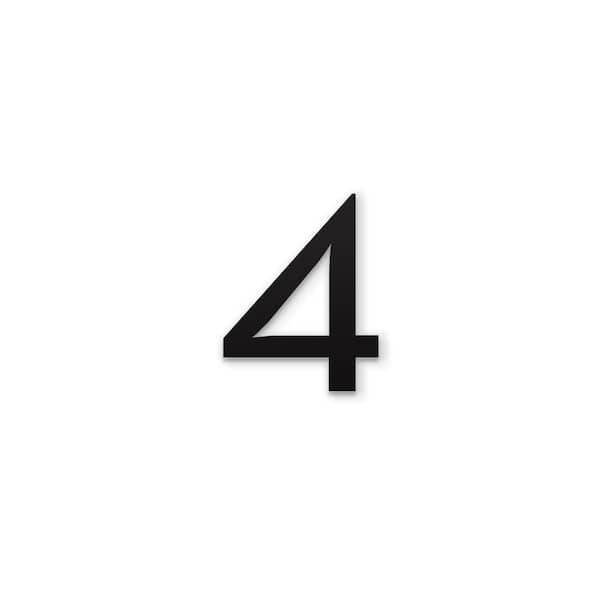 POST & PORCH 4 in. Magnetic Numbers - Black Number 4