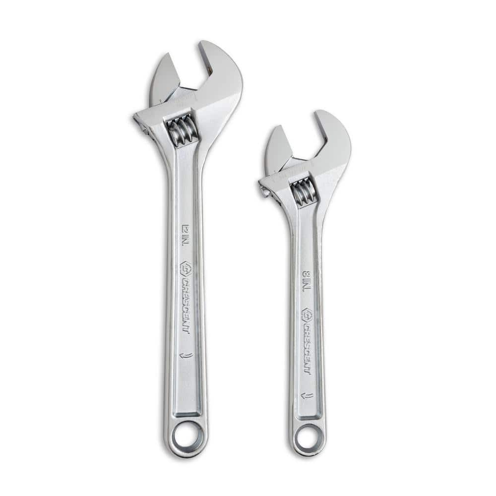 Crescent 8 in. and 12 in. Chrome Adjustable Wrench Set (2-Piece