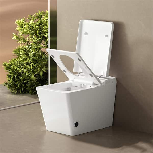LUXSHERY 1.25 GPF Dual Flush Square Elongated Smart Tankless