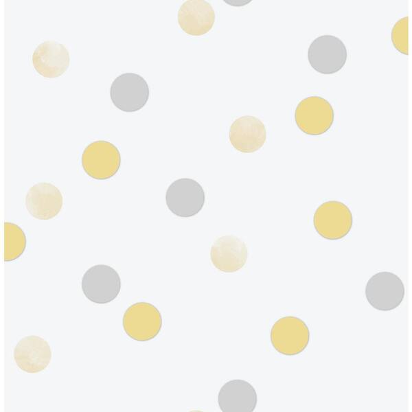 Superfresco Easy Dotty Polka Yellow/Silver Paper Strippable Roll (Covers 56 sq. ft.)