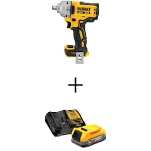 20V MAX XR Lithium-Ion Cordless 1/2 in. Impact Wrench with 20V MAX POWERSTACK Compact Battery Starter Kit