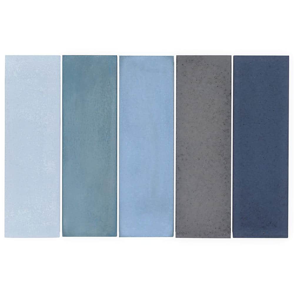 Vibe Lake Blend 2.36 in. x 0.39 in. Matte and Glossy Cement and Lava Stone Subway Wall Tile Sample price history on PriceWatchPro