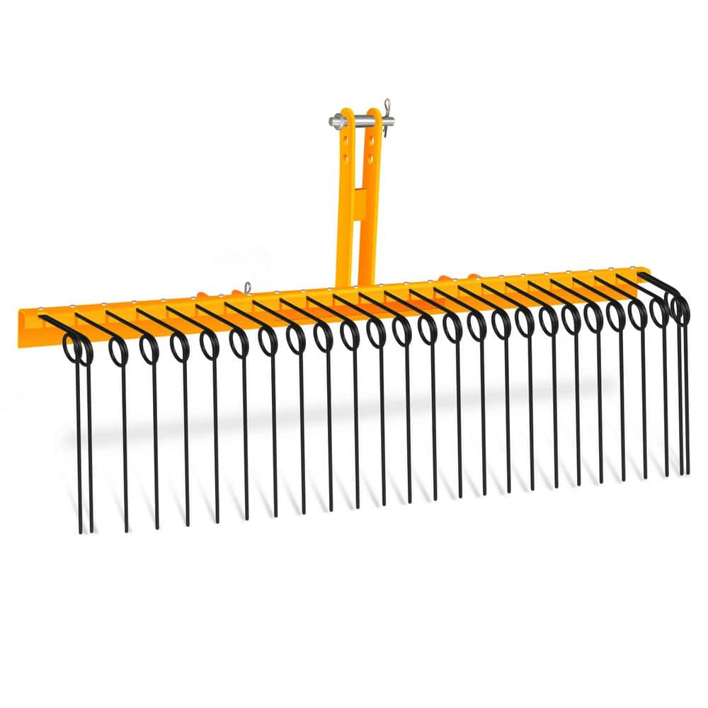 Wildaven 60 in. Steel Pine Sod Landscape Rake with a Three-Point Hitch ...