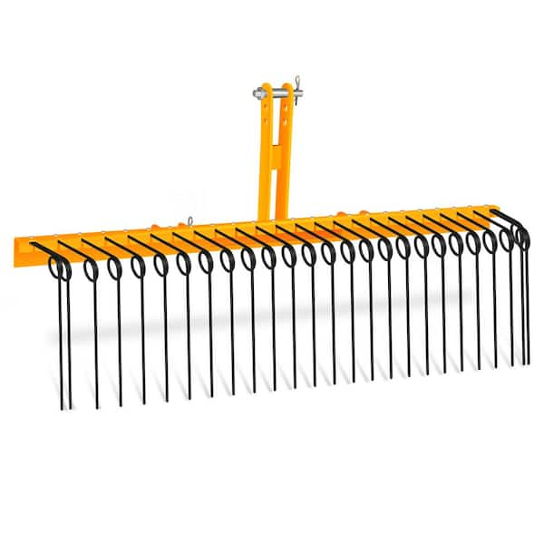 Wildaven 60 in. Steel Pine Sod Landscape Rake with a Three-Point Hitch ...