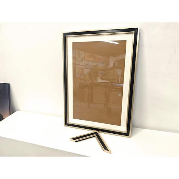 20 in. W x 28 in. H Black Solid Wood Picture Frame with Shatterproof Glass, Replaceable Canvas Art Wall Decor