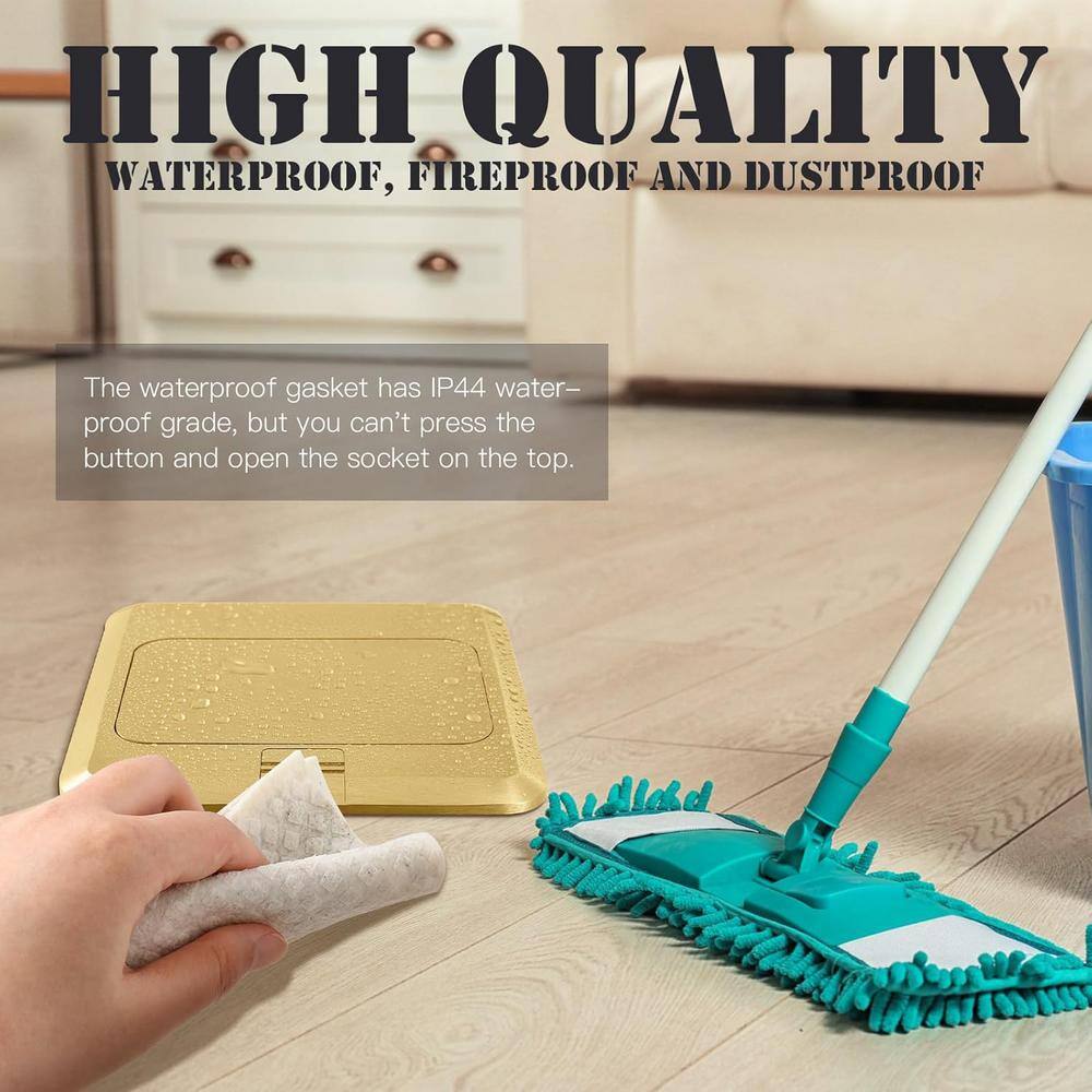 Gold 20A Tamper Resistant Pop-Up Floor Outlet Kit with USB Ports