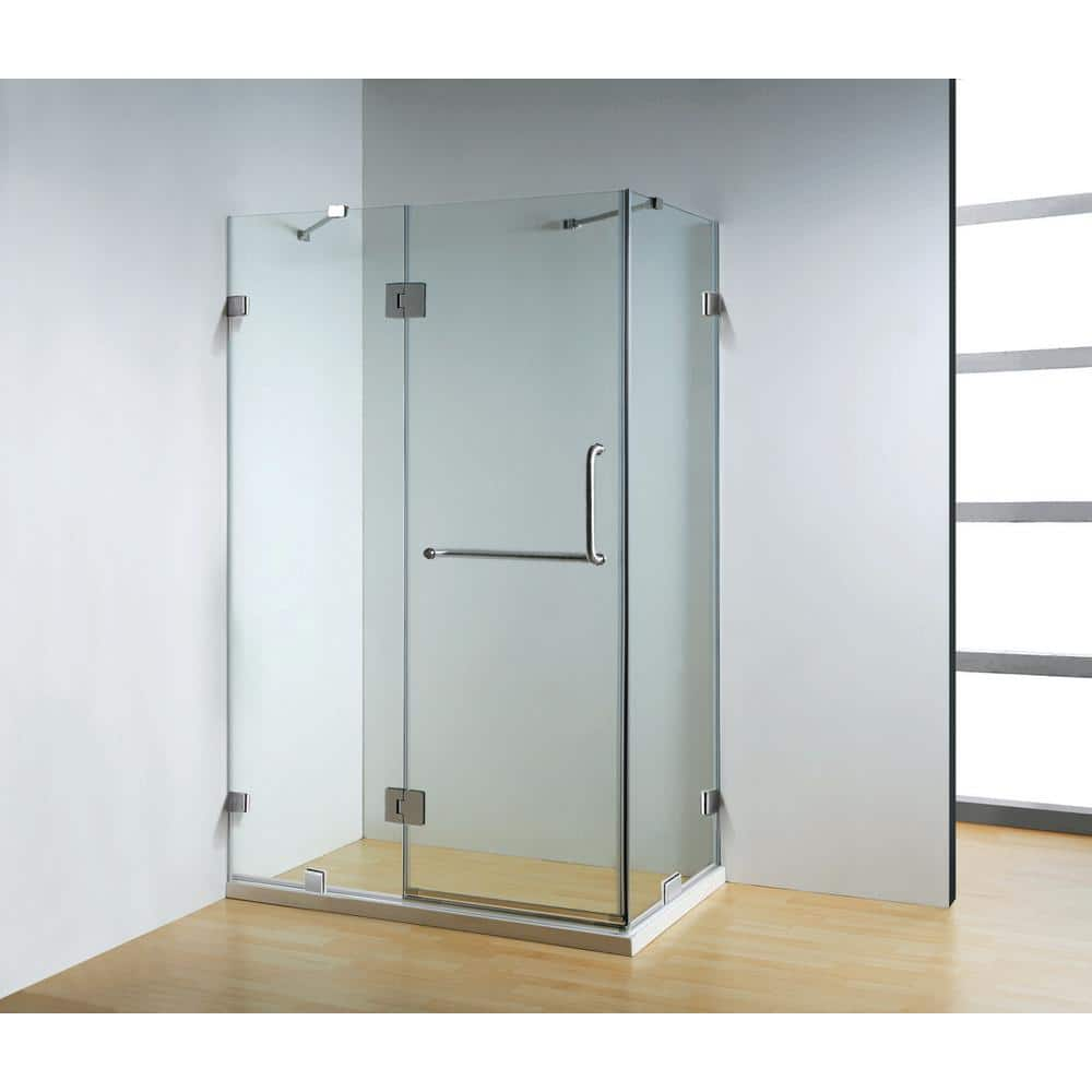 Dreamwerks 47 in. x 35 in. x 79 in. Frameless 3-Piece Corner Frameless ...