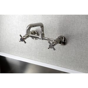 Concord 2-Handle Wall-Mount Kitchen Faucet in Polished Nickel