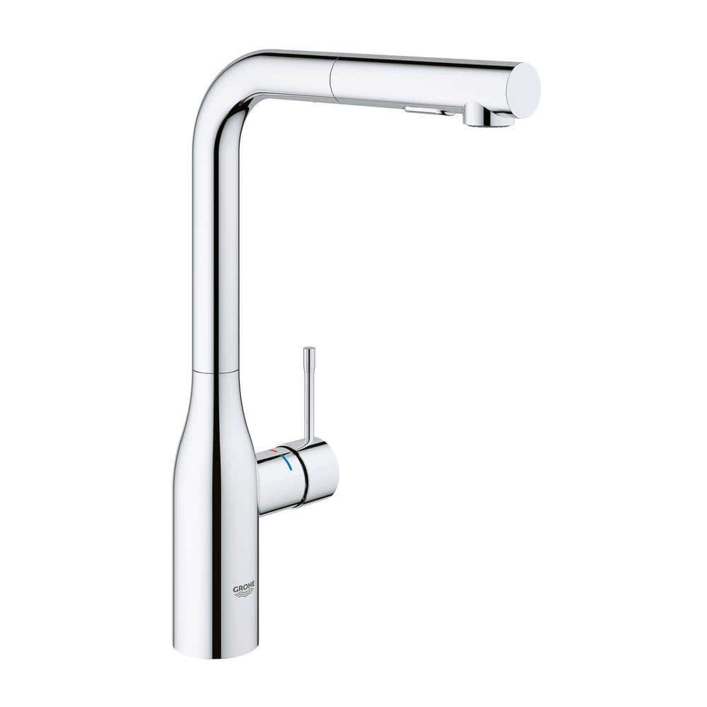 Modern Black Brass Kitchen Faucet with Pull-out Spray