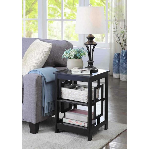 Convenience Concepts Town Square 23.50 in. Black Wood End Table