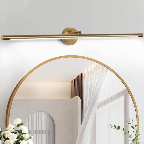 39. 3in. 1-Light Gold LED Bathroom Vanity Light Bar with Rotatable Arm