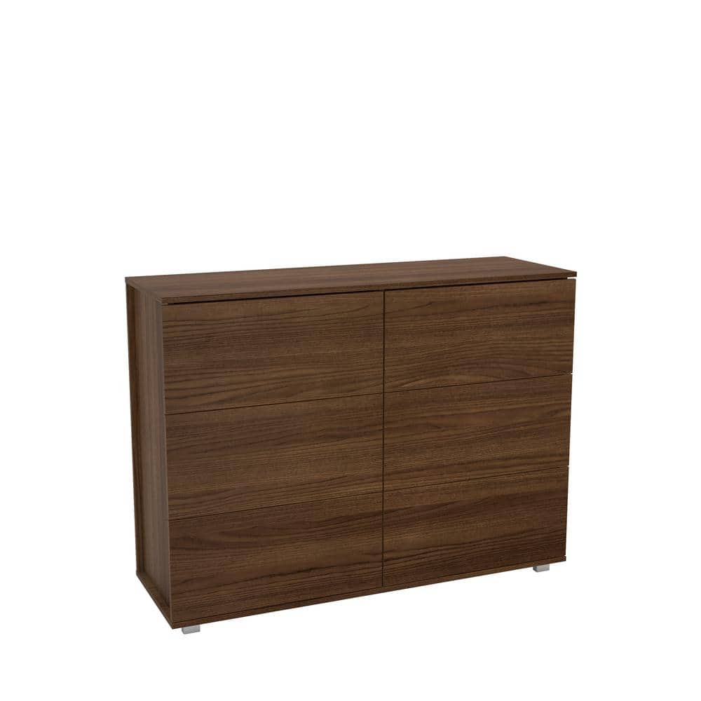 Madison 6-Drawer Dark Brown Dresser 35 in H x 47 in W x 15.75 D