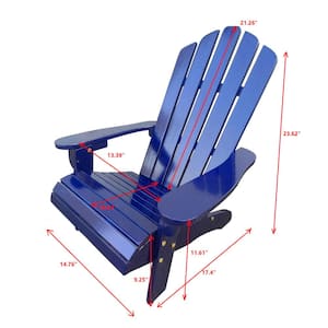 Blue Populus Wood Outdoor Adirondack Chair Armchair for Children Kids Ages 3-6 (Set of 1)