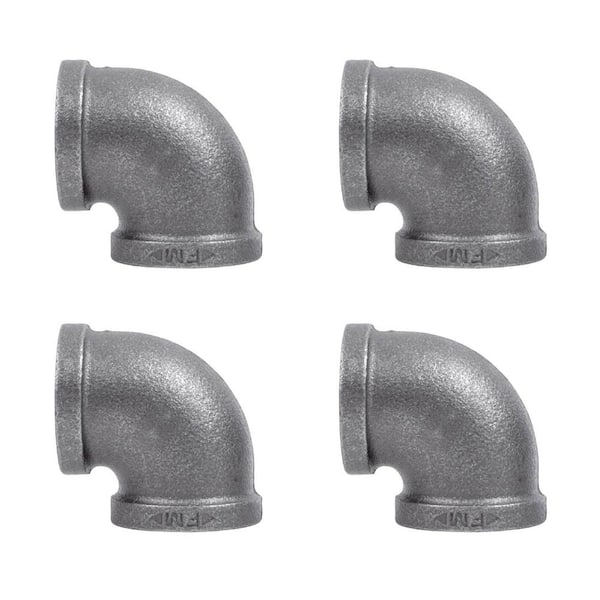 PIPE DECOR 1 in. Black Iron 90° FPT x FPT Elbow Fitting (4-Pack)