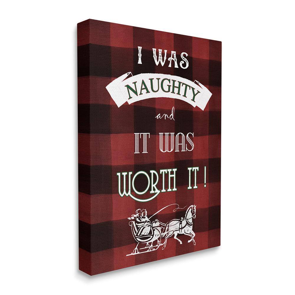 Funny Plaid Christmas Quote Canvas Wall Art 16" x 20"
