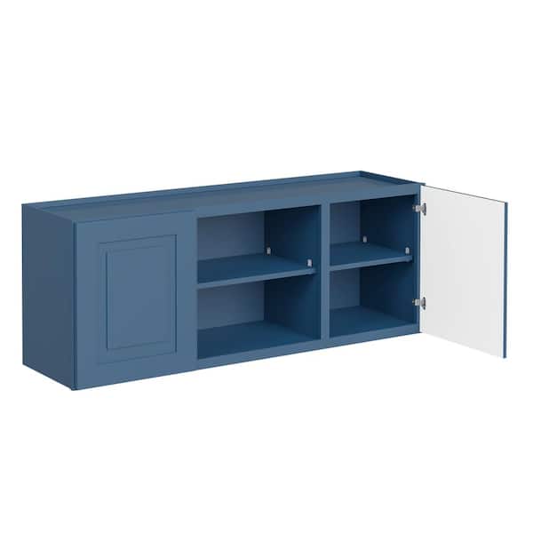 MILL'S PRIDE Greenwich Valencia Blue 23 in. H x 60 in. W x 12 in. D Plywood Laundry Room Wall Cabinet with 3 Shelves