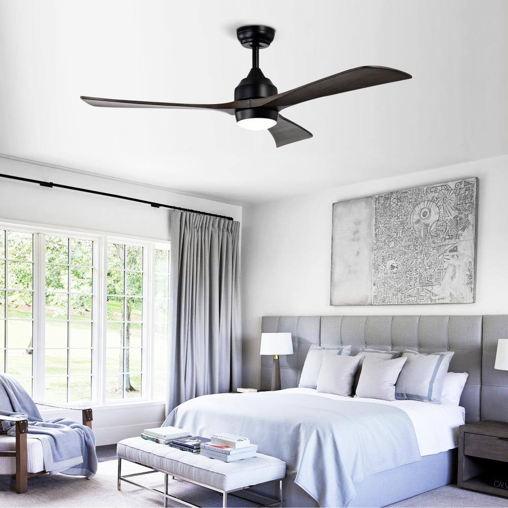 52 in. Black Solid Wood Blades Quiet DC Motor Ceiling Fan with Lights Remote Control Reversible price history on PriceWatchPro