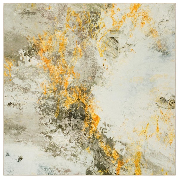 Mohawk Home Gold Vein Grey 10 ft. x 10 ft. Abstract Area Rug