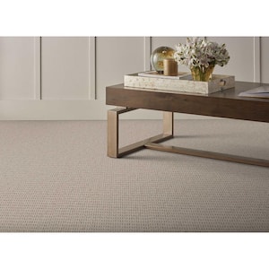 Crescendo - Oatmeal - Brown 13.2 ft. 42 oz. Wool Pattern Installed Carpet