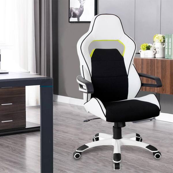 White fabric gaming discount chair