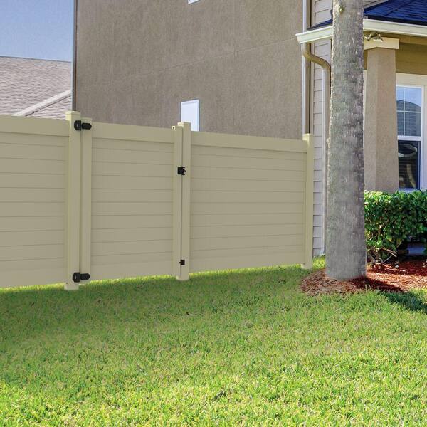 Barrette Outdoor Living Horizontal Fence 58 in. x 6 ft. Vinyl Privacy Gate Sand