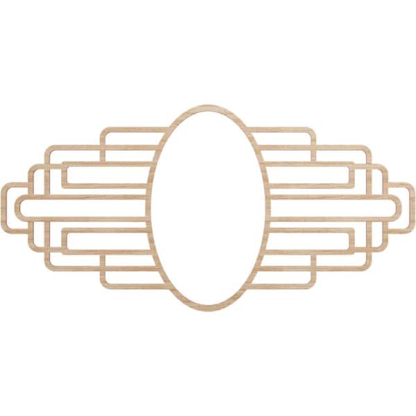 Ekena Millwork 32 in. x 16 in. x 1/4 in. Elizabeth Wood Fretwork Pierced Ceiling Medallion, Alder