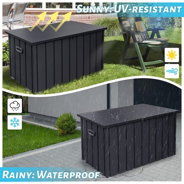 Dark Gray, 200 Gal. Metal Deck Box JX-WP353008 - The Home Depot