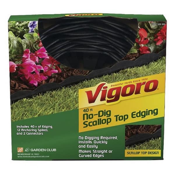 Vigoro 40 ft. Scalloped No-Dig Edging Kit