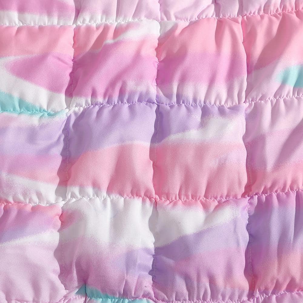 Staci Swirl Pink and Lilac Microfiber Full Comforter Set
