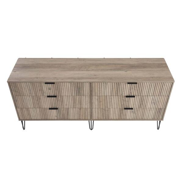 Manhattan Comfort DUMBO Modern 6-Drawer Double Low Dresser in Grey Manhattan Comfort DUMBO Modern 6-Drawer Double Low Dresser in Grey