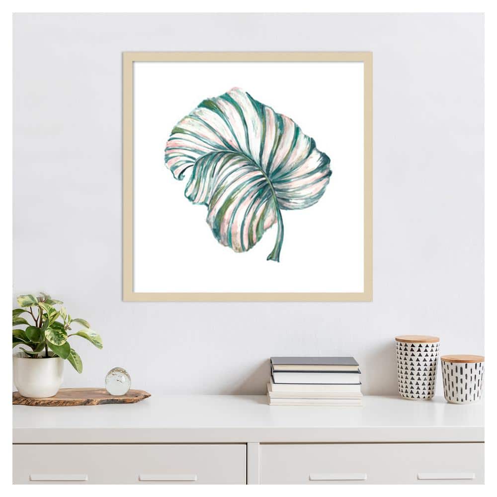 Island Leaf III 25"x25" Svelte Natural Wood Framed Wall Art Print
