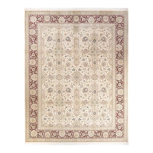 Mogul One-of-a-Kind Traditional Ivory 9 ft. 2 in. x 11 ft. 10 in. Oriental Area Rug
