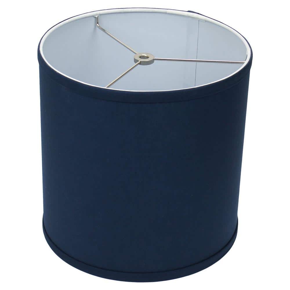 FenchelShades 10 in. Top Diameter x 10 in. H x 10 in. Bottom Diameter Linen Navy Blue Drum Lamp Shade 10 10 10 W L NAV The Home Depot