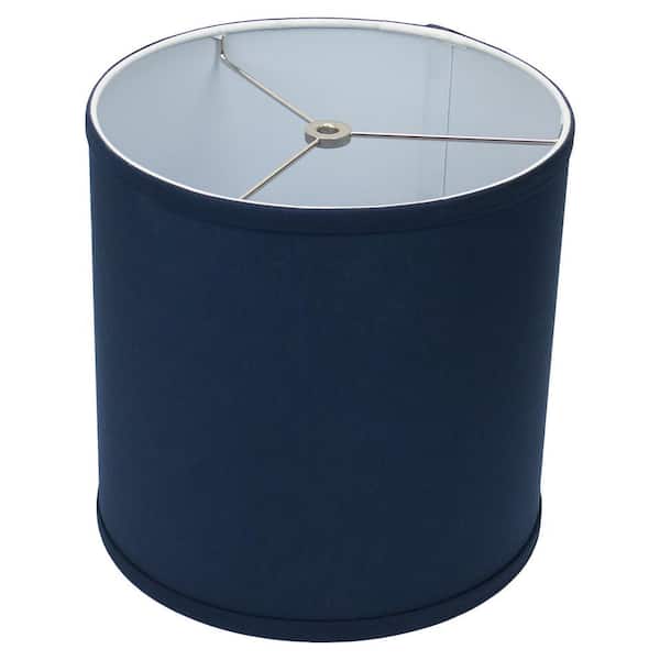 FenchelShades.com 10 in. Top Diameter x 10 in. H x 10 in. Bottom Diameter Linen Navy Blue Drum Lamp Shade