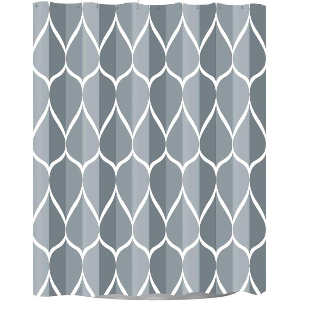 Waterproof 72 in. W x 72 in. L Quick-Drying Polyester Shower Curtain in Gra