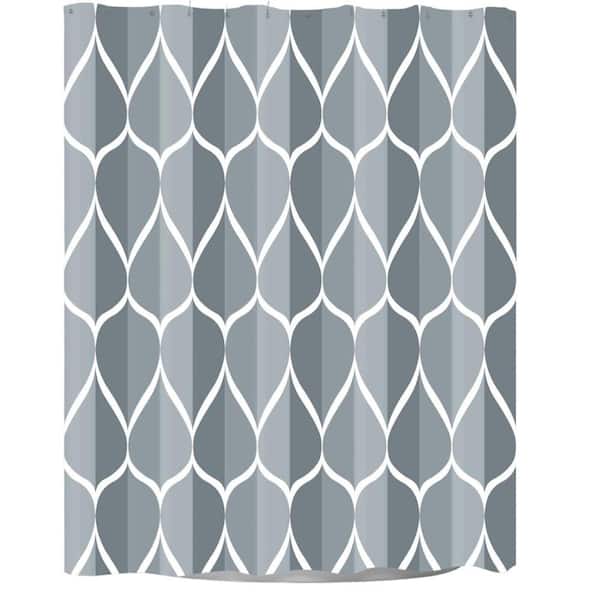 Aoibox Waterproof 72 in. W x 72 in. L Quick-Drying Polyester Shower Curtain in Gray Blue