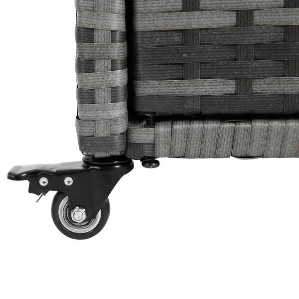 セール 登場から人気沸騰 Aqua Grey Wicker Outdoor Bar Cart, Patio Rolling Wine 傘立て